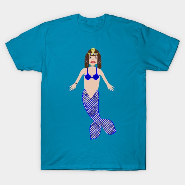 Cleopatra as a Mermaid Fantasy Art T-Shirt by Krystal Raven